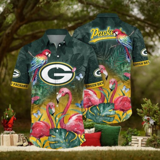 NFL Green Bay Packers Hawaii Shirt Flamingo And Flower Aloha Shirt