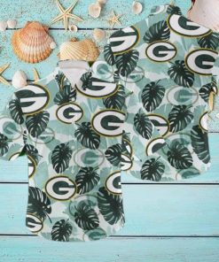 NFL Green Bay Packers Logo Leaf 3D Hawaiian Shirt For Fans Gift Summer