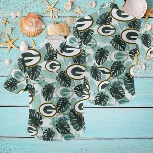 NFL Green Bay Packers Logo Leaf 3D Hawaiian Shirt For Fans Gift Summer