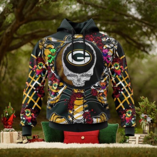 NFL Green Bay Packers Mix Grateful Dead, Personalized Name & Number Specialized Concepts Kits 3D Hoodie
