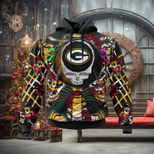 NFL Green Bay Packers Mix Grateful Dead, Personalized Name & Number Specialized Concepts Kits 3D Hoodie