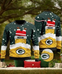 NFL Green Bay Packers Santa Down The Chimney Ugly Christmas Sweater 3D Printed Men And Women Holiday Gift