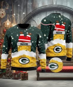 NFL Green Bay Packers Santa Down The Chimney Ugly Christmas Sweater 3D Printed Men And Women Holiday Gift