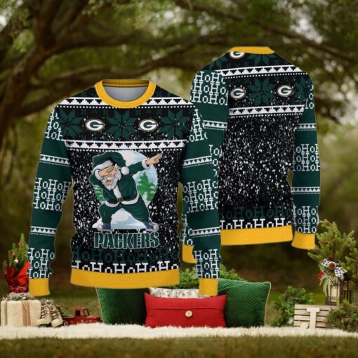 NFL Green Bay Packers Ugly Sweater Printed Christmas Santa Claus Ho Ho Ho Show Team Spirit