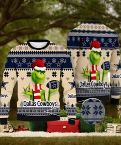 NFL Grinch Dallas Cowboys Ugly Christmas Sweater Xmas 3D Printed Christmas Sweater Gift
