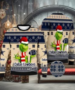 NFL Grinch Dallas Cowboys Ugly Christmas Sweater Xmas 3D Printed Christmas Sweater Gift