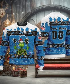 NFL Grinch Fuck Them Detroit Lions Ugly Xmas Wool Knitted Sweater