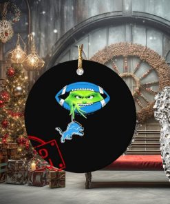 NFL Grinch Hold Detroit Lions Football Ornament Custom Name