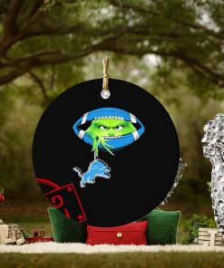 NFL Grinch Hold Detroit Lions Football Ornament Custom Name