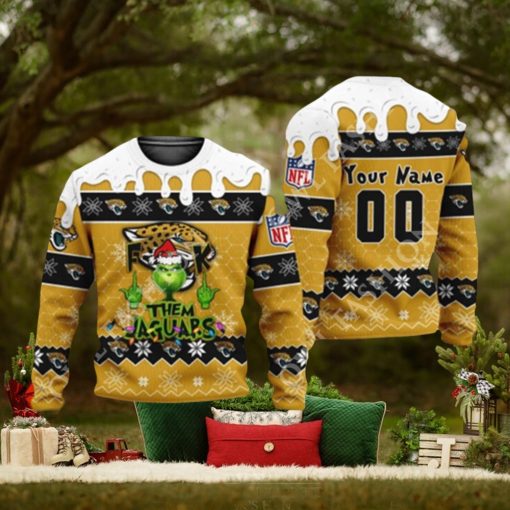 NFL Grinch Jacksonville Jaguars Personalized Limited Christmas Sweater Jumper