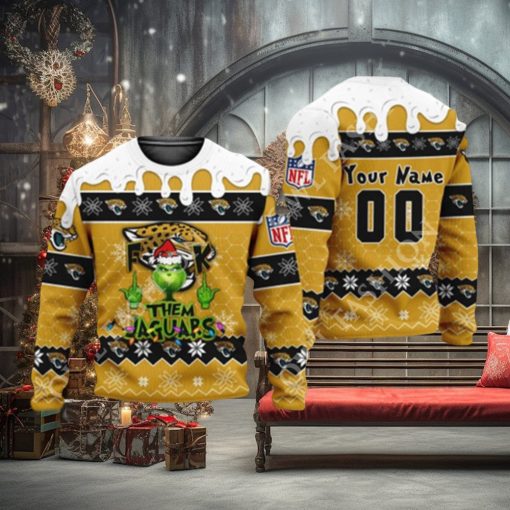 NFL Grinch Jacksonville Jaguars Personalized Limited Christmas Sweater Jumper