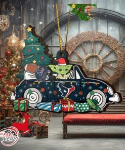 NFL Houston Texans And Baby Yoda Christmas Ornament 2023 Christmas Tree Decorations