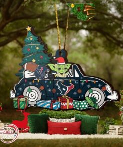 NFL Houston Texans And Baby Yoda Christmas Ornament 2023 Christmas Tree Decorations