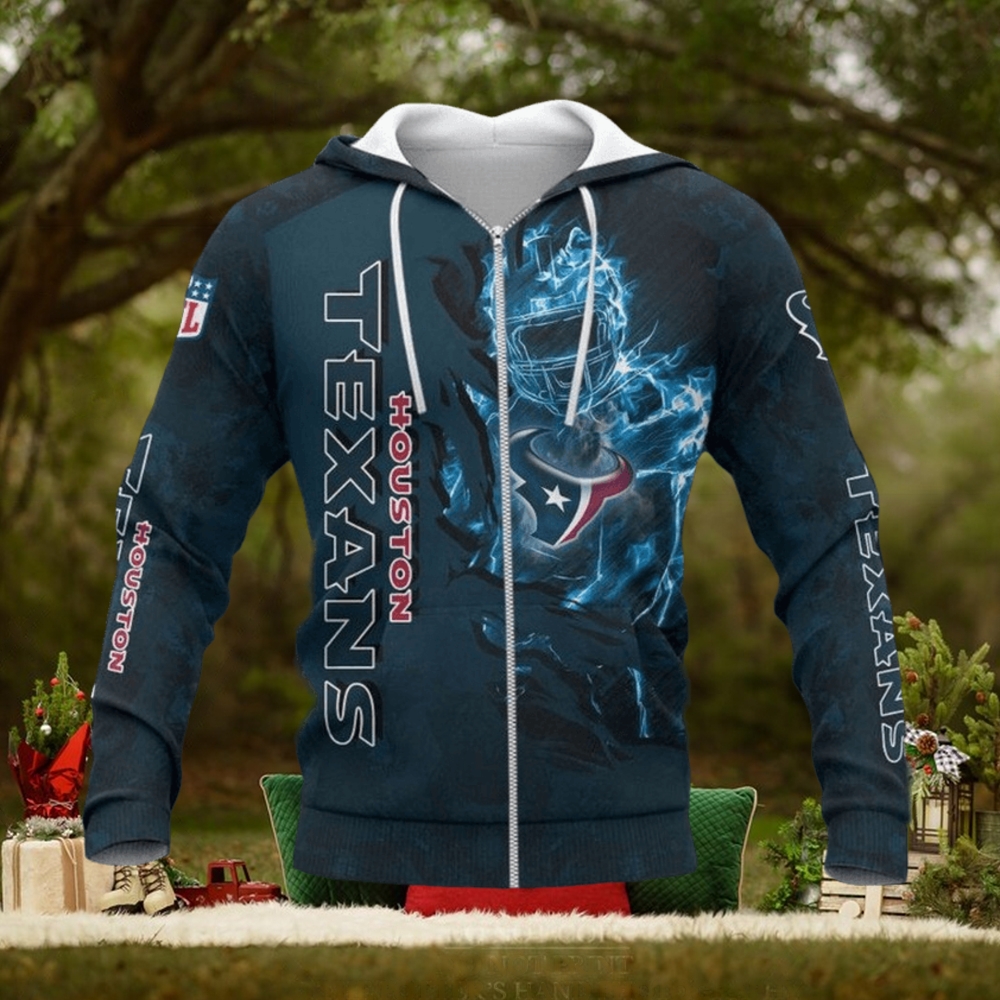 NFL Houston Texans Blue Camo Zip Up Hoodie NFL Houston Texans Blue Camo Zip Up Hoodie