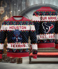 NFL Houston Texans Cute Mascot Custom Ugly Christmas Sweater