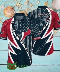 NFL Houston Texans Graphic American Flag Hot Summer Hawaiian Shirt 2024