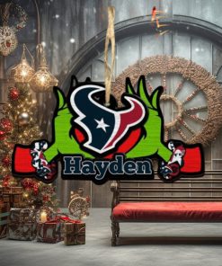 NFL Houston Texans Grinch Christmas Ornament Personalized Your Name 2023 Christmas Tree Decorations