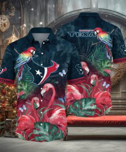 NFL Houston Texans Hawaii Shirt Flamingo And Flower Aloha Shirt