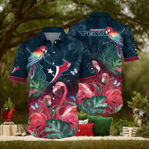 NFL Houston Texans Hawaii Shirt Flamingo And Flower Aloha Shirt