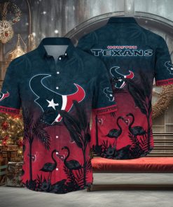 NFL Houston Texans Hawaii Shirt Flamingo And Flower Funny Aloha Shirt