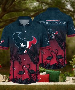 NFL Houston Texans Hawaii Shirt Flamingo And Flower Funny Aloha Shirt