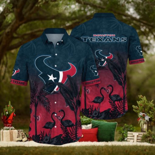 NFL Houston Texans Hawaii Shirt Flamingo And Flower Funny Aloha Shirt