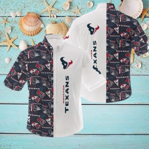 NFL Houston Texans Logo Hot Hawaiian Shirt Gift For Men And Women Color White