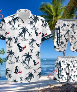 NFL Houston Texans Louis Vuitton Logo Pattern Hawaiian Shirt & Shorts