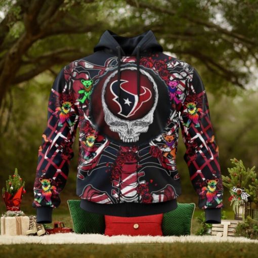 NFL Houston Texans Mix Grateful Dead, Personalized Name & Number Specialized Concepts Kits 3D Hoodie