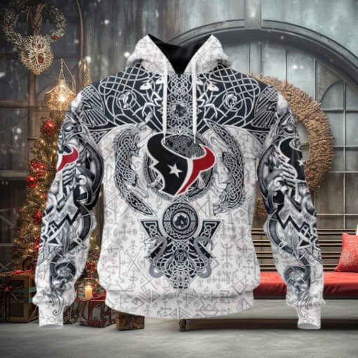 NFL Houston Texans Norse Viking Symbols 3D Hoodie