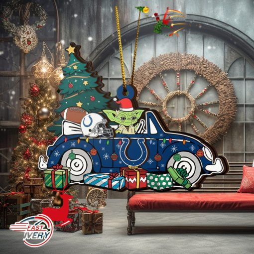 NFL Indianapolis Colts And Baby Yoda Christmas Ornament 2023 Christmas Tree Decorations