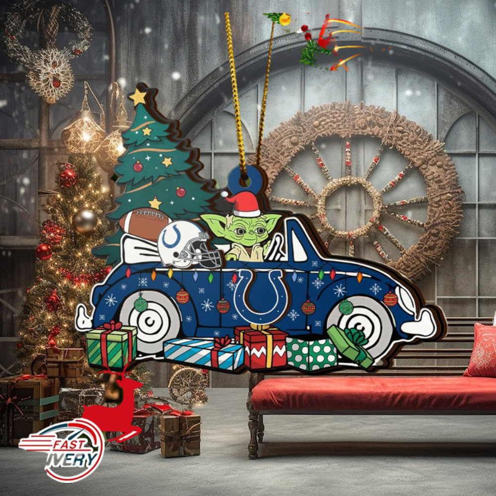 NFL Indianapolis Colts And Baby Yoda Christmas Ornament 2023 Christmas Tree Decorations NFL Indianapolis Colts And Baby Yoda Christmas Ornament 2023 Christmas Tree Decorations