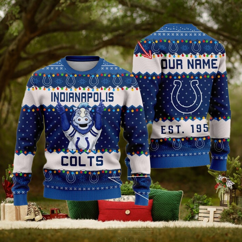 NFL Indianapolis Colts Cute Mascot Custom Ugly Christmas Sweater NFL Indianapolis Colts Cute Mascot Custom Ugly Christmas Sweater