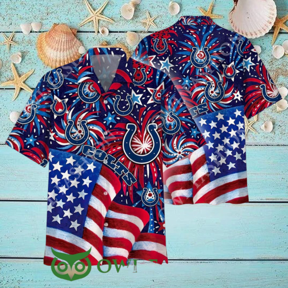 NFL Indianapolis Colts Memorial Firework Hawaiian Shirt Tropical Football Aloha Shirt NFL Indianapolis Colts Memorial Firework Hawaiian Shirt Tropical Football Aloha Shirt
