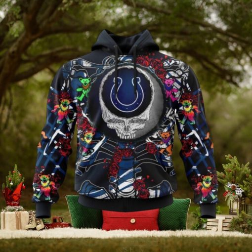 NFL Indianapolis Colts Mix Grateful Dead, Personalized Name & Number Specialized Concepts Kits 3D Hoodie