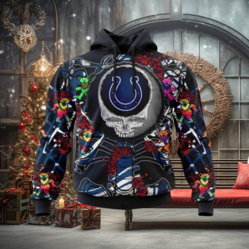 NFL Indianapolis Colts Mix Grateful Dead, Personalized Name & Number Specialized Concepts Kits 3D Hoodie
