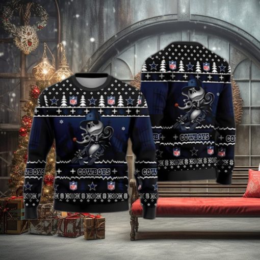 NFL Jack Skellington Dallas Cowboys Ugly Christmas Sweater