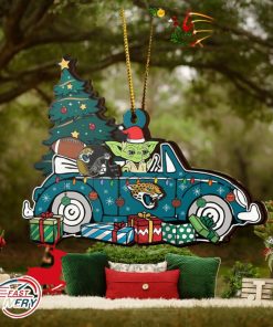 NFL Jacksonville Jaguars And Baby Yoda Christmas Ornament 2023 Christmas Tree Decorations