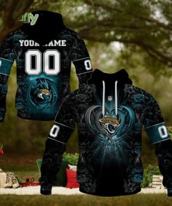 NFL Jacksonville Jaguars Custom Name Number Rose Dragon Pullover Hoodie