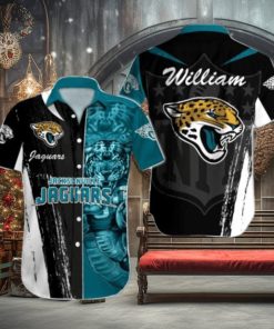 NFL Jacksonville Jaguars Custom Name Special Half Tone Mascot Hawaiian Shirt