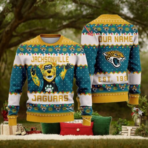 NFL Jacksonville Jaguars Cute Mascot Custom Ugly Christmas Sweater