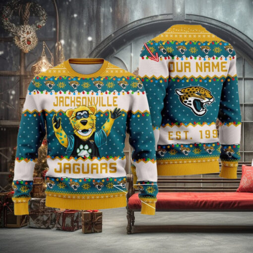 NFL Jacksonville Jaguars Cute Mascot Custom Ugly Christmas Sweater