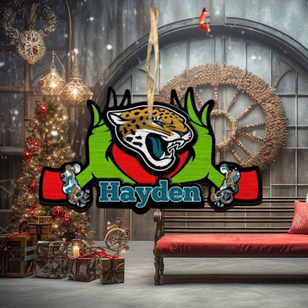 NFL Jacksonville Jaguars Grinch Christmas Ornament Personalized Your Name 2023 Christmas Tree NFL Jacksonville Jaguars Grinch Christmas Ornament Personalized Your Name 2023 Christmas Tree