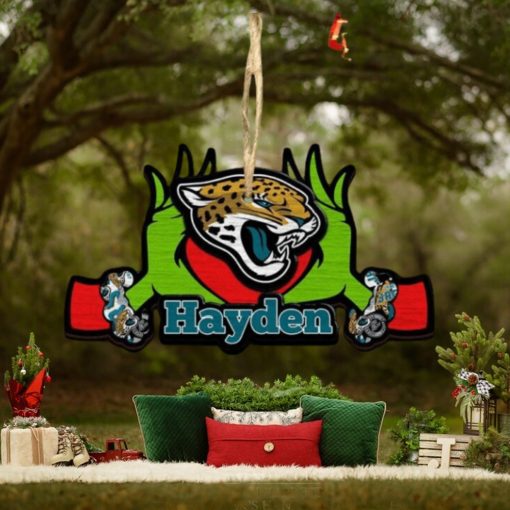 NFL Jacksonville Jaguars Grinch Christmas Ornament Personalized Your Name 2023 Christmas Tree