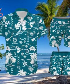 NFL Jacksonville Jaguars Gucci Logo Pattern Hawaiian Shirt & Shorts -  Teeclover