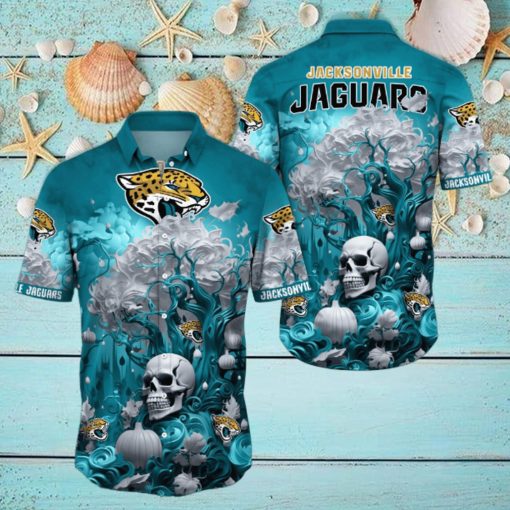 NFL Jacksonville Jaguars Halloween Skull Pumpkin Hawaiian Shirt