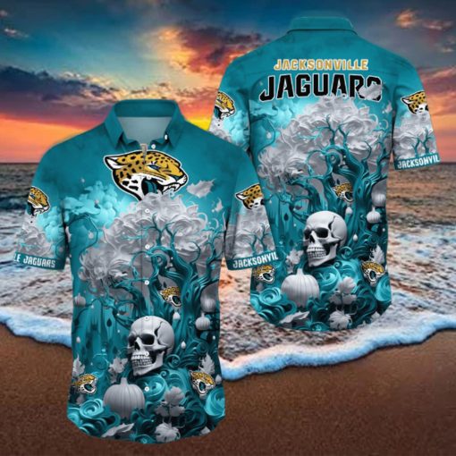 NFL Jacksonville Jaguars Halloween Skull Pumpkin Hawaiian Shirt