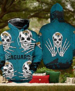 NFL Jacksonville Jaguars Halloween Skull Teal Pullover Hoodie
