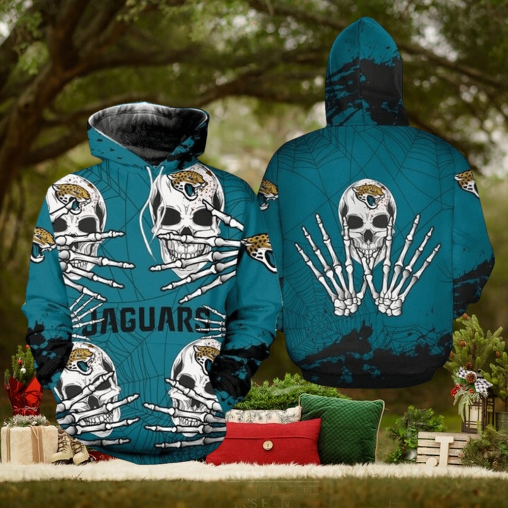 NFL Jacksonville Jaguars Halloween Skull Teal Pullover Hoodie NFL Jacksonville Jaguars Halloween Skull Teal Pullover Hoodie