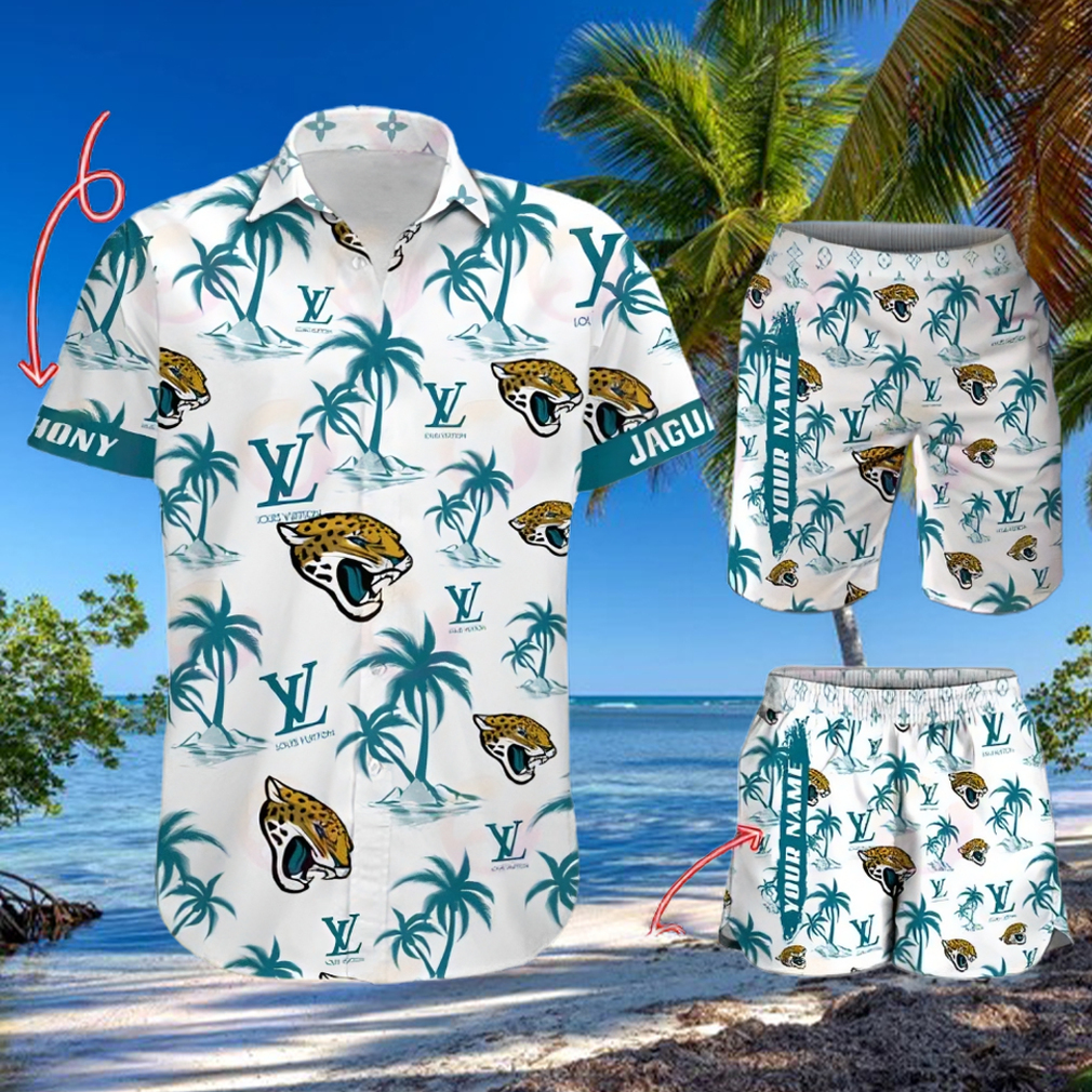 NFL Jacksonville Jaguars Louis Vuitton Logo Pattern Hawaiian Shirt & Shorts